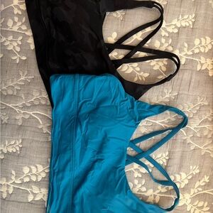 Luluemon Black Camo & Blue Sports Bras